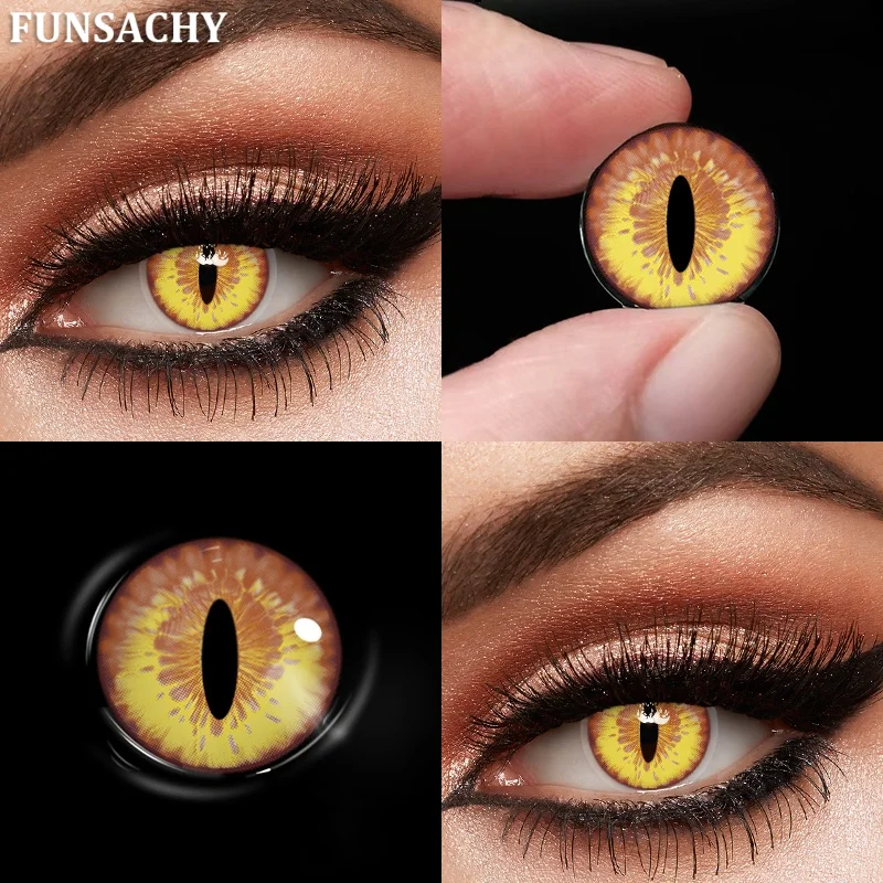 FUNSACHY Cosplay Draak Contactlenzen voor Ogen Anime Rollenspel Lens Halloween Cosplay Zwarte Contacten Jaarlijks Cosmetica Leerlingen