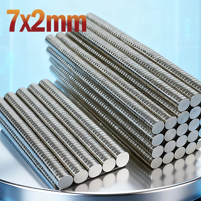 N35 NdfeB 7x2mm Magnet Round Shape Permanent Magnetic Imanes 7*2mm Accessory Neodymium Magnet 10-100pcs for Office Fridge Craft
