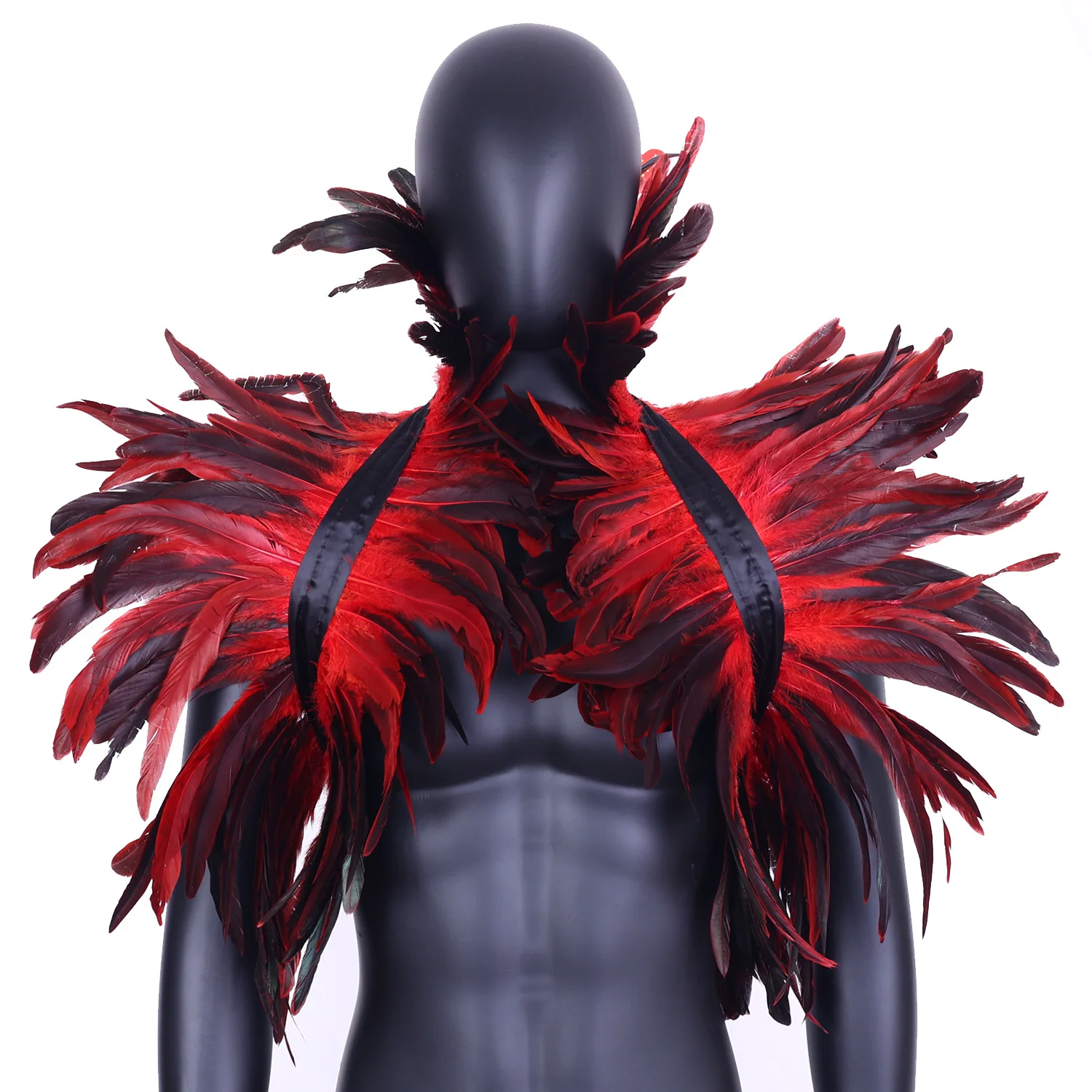 Готический стиль, шаль с перьями, сценическое шоу, маскарад, костюм на Хэллоуин, аксессуары, благородный темперамент, женский реквизит для выступления на сцене