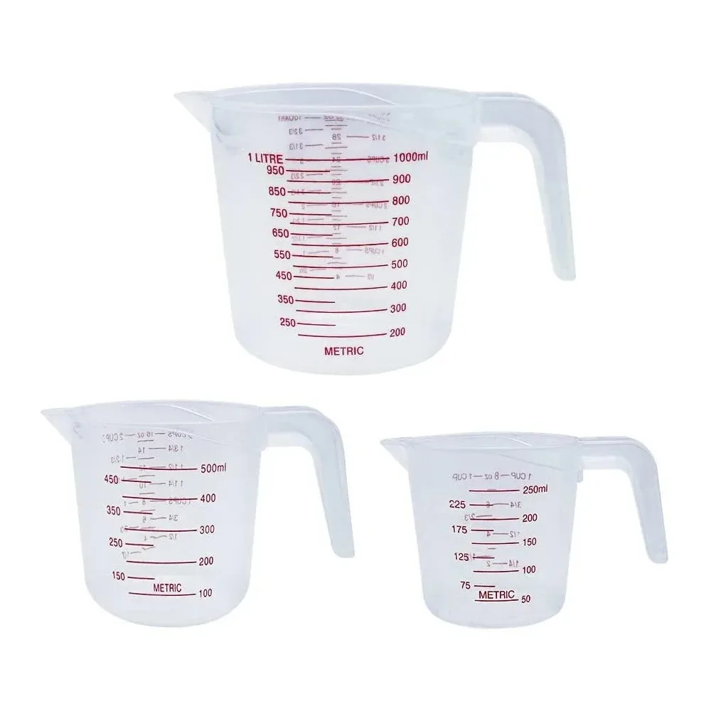 250ML 500ML 1000ML Measuring Cup Dropshipping Sale Plastic Tip Mouth Jug Pour Spout Transparent Handle For Baking Kitchen Tool