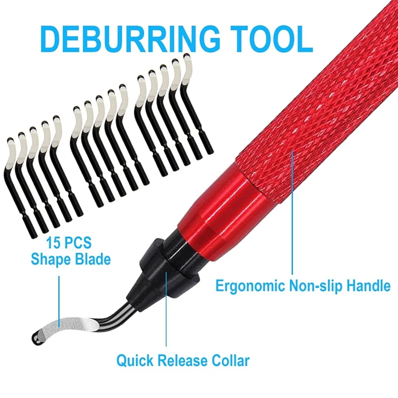 Ferramenta de rebarbação premium ABFS com 15 lâminas rotativas altas para ferramentas de rebarbação de metal, ferramenta reamer de remoção de rebarbas de impressão 3D
