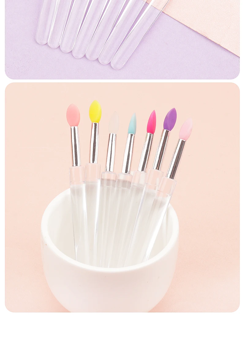5 stücke klare Silikon Lippen bürste mit Abdeckung Concealer Pinsel wie Fingers pitzen q weiche Lippenstift Make-up Pinsel runden Kopf nicht gebrochen – Detail 10