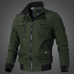Bomber Jacket Men Fashion Casual Windbreaker Jacket Coat Men 2025 Spring Autumn New Hot Outwear Stand Slim Military Jacket Mens