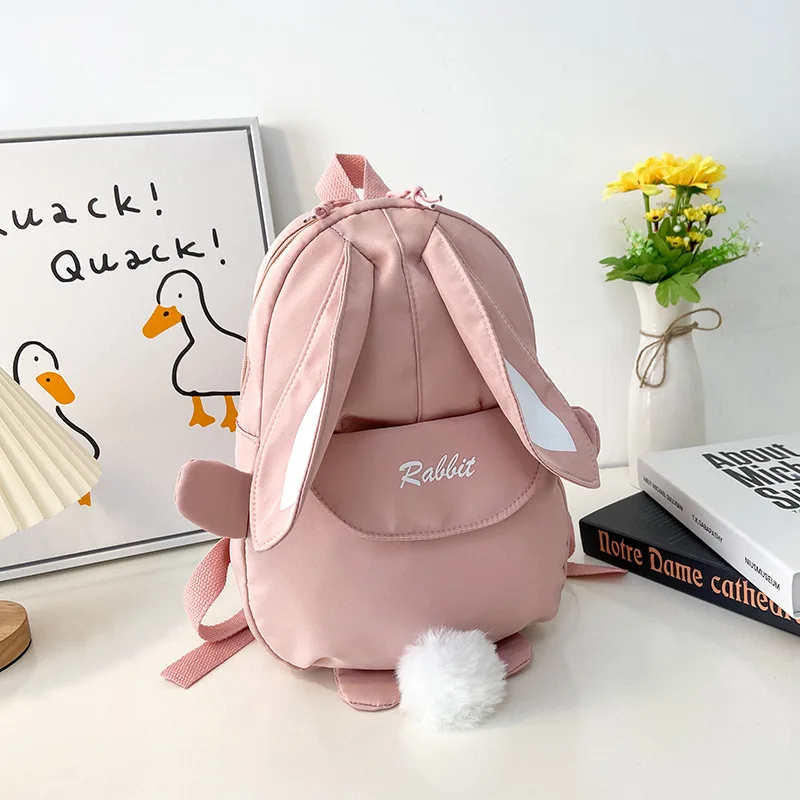 Nuevo bolso escolar bonito de dibujos animados, mochila de conejito para niños, versión coreana de la mochila ligera para niños para guardería