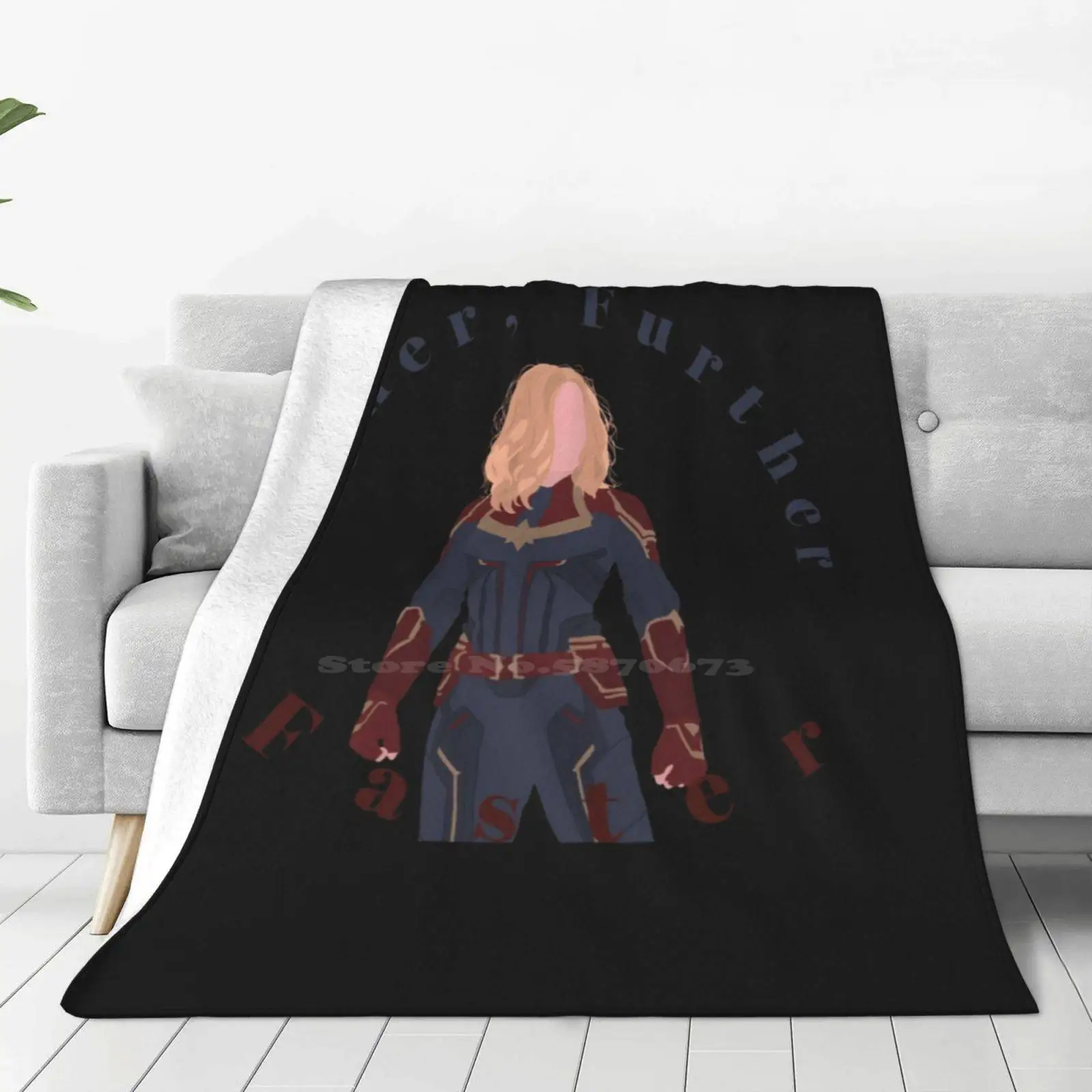 Higher Further Faster New Arrival Fashion Leisure Warm Flannel Blanket Comics Captain Carol Danvers Natasha Romanoff Scarlet