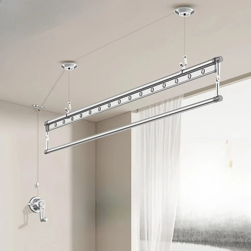Single rod drying rack lifting hand-cranked single drying rack manual