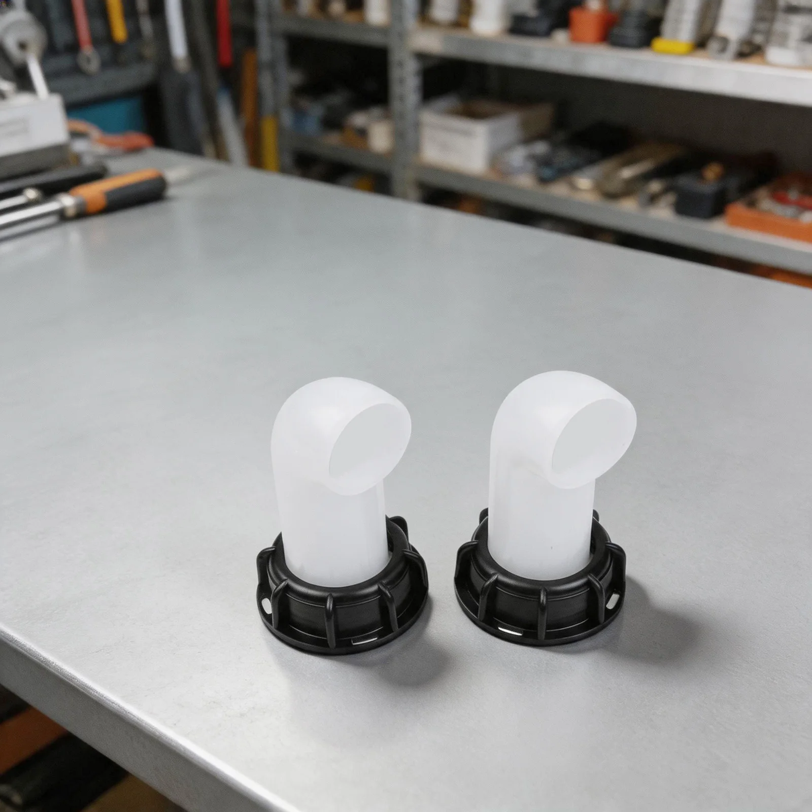 2 IBC Tank Spout Outlet Taps for Water Oil Fuel Dispensing Featuring Plastic Construction and Diesel for pour Nozzle