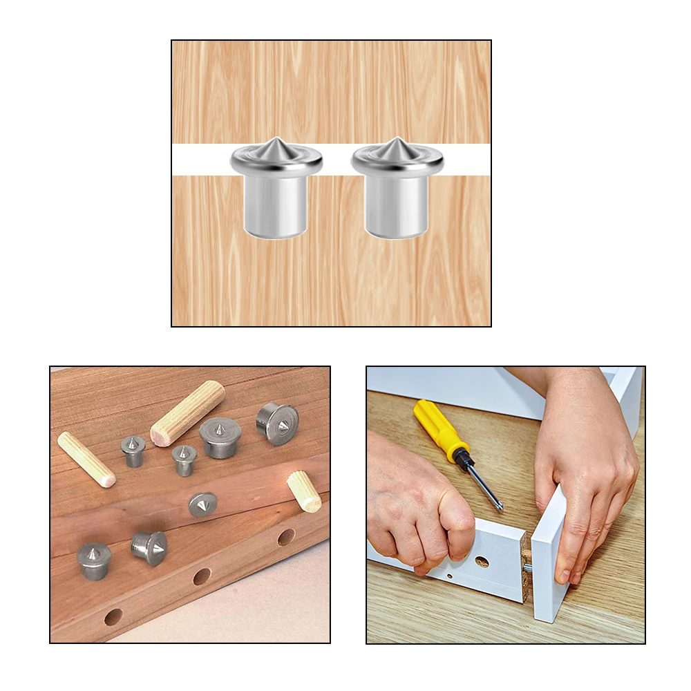 LAVIE 4pcs 6/8/10/12mm Tool Power Dowel Pins Center Point Set Dowel Tenon Center Set For Woodworking