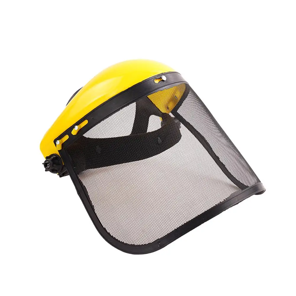 1PC Garden Grass Trimmer Safety Helmet Hat with Full Face Mesh Protective Mask for Logging Brush Cutter Forestry Protection ﻿