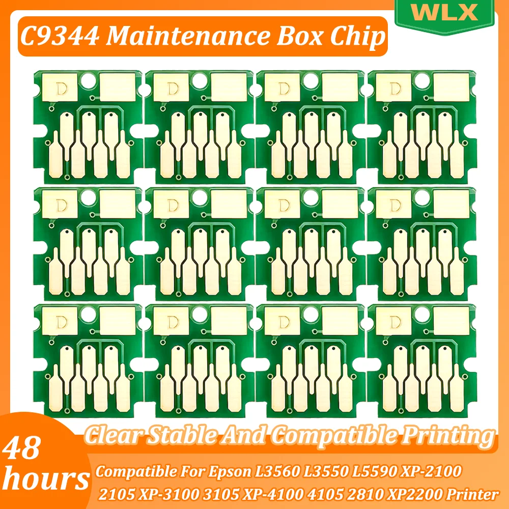 10PCS 9344 C9344 Maintenance Box Chip Compatible For Epson L3560 L3550 L5590 XP-2100 2105 XP-3100 3105 XP-4100 4105 2810 XP2200