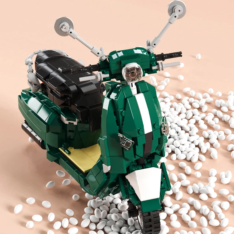 大人と子供のためのmoc-オートバイのビルディングブロック,車のモデルキット,オートバイのレンガセット,DIYスクーター,男の子と女の子へのギフト,家の装飾