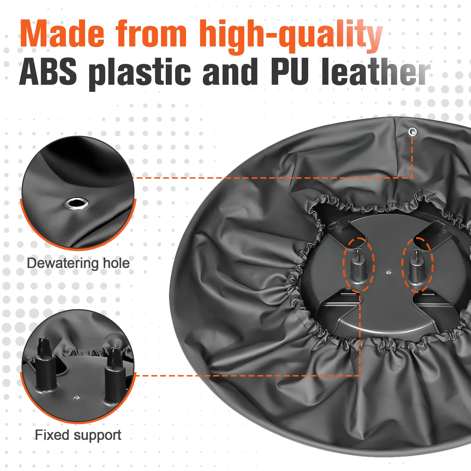 

Rear Spare Tire Tyre Wheel Cover Protector ABS Tire Protective Cover Trunk Spare Cover for 20-25 Land Rover New Defender