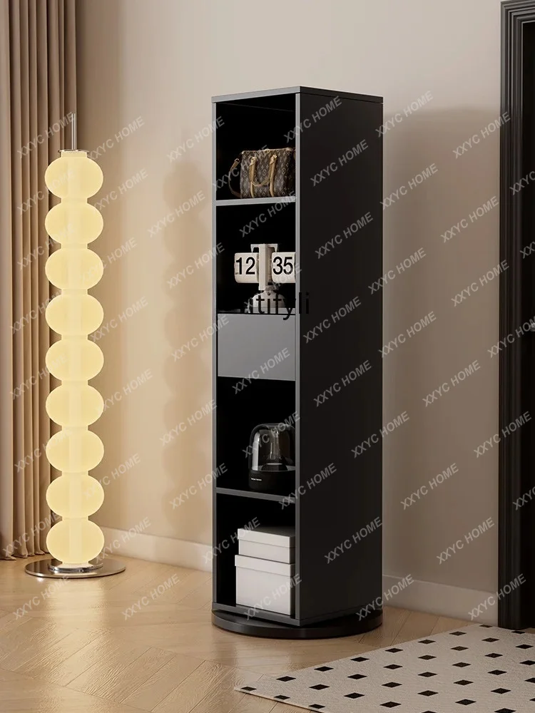 A003 Full-length mirror, rotating bookshelf, floor-to-ceiling mirror cabinet, retro storage, magazine rack, full-length mirror.