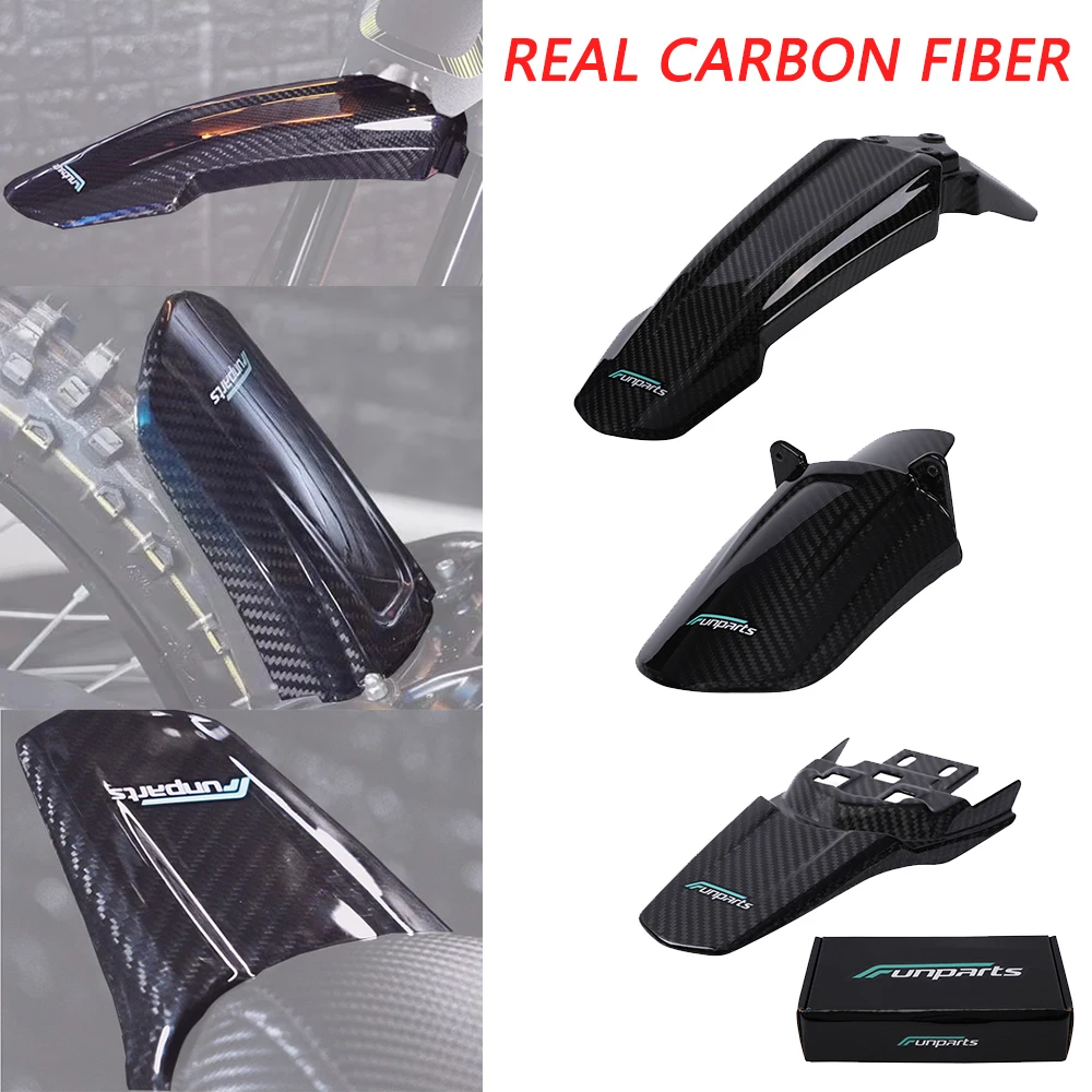 

Funparts Front Rear Fender Mudguards Set Weel Protector Carbon Fiber For Surron Light Bee X S L1E Electric Motorcycle MotorBike