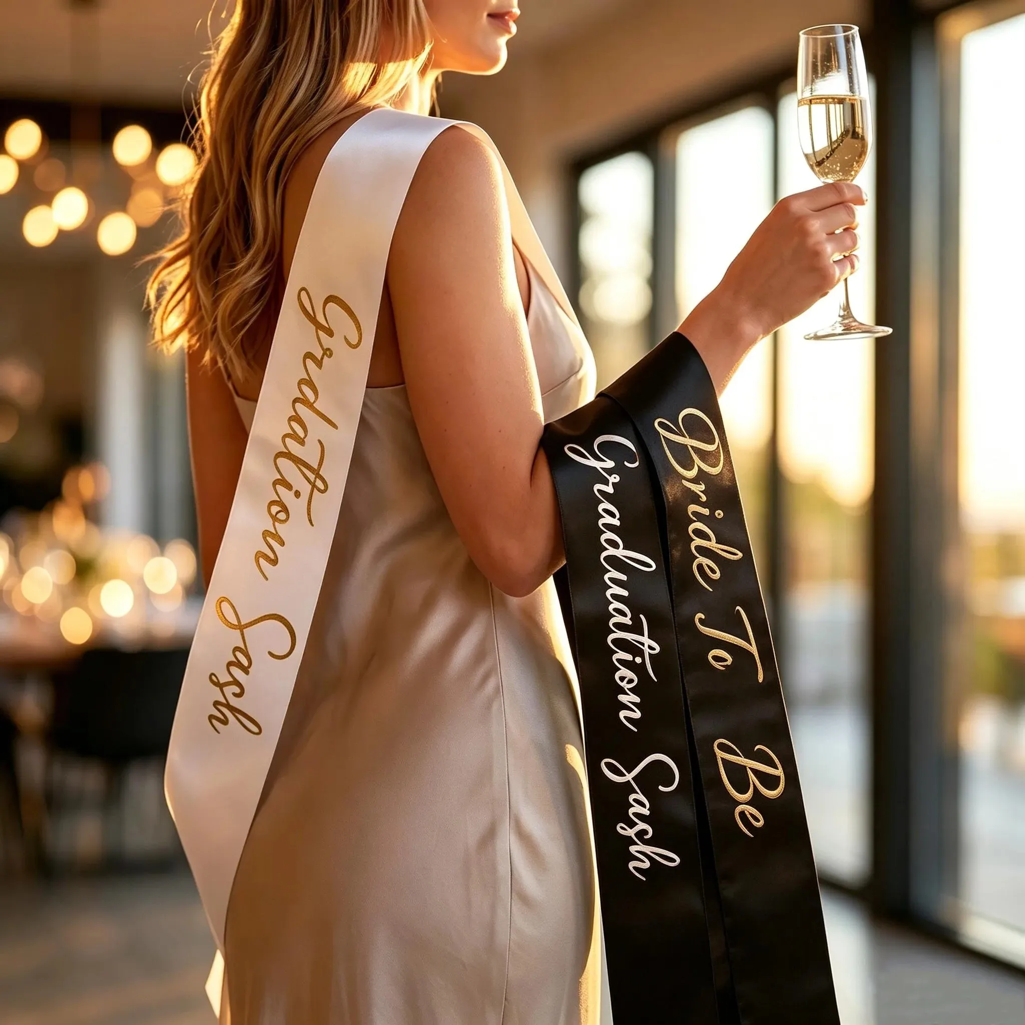 Custom Satin Sash Personalized Wedding Bridal Shower Bachelorette Hen Party Team Bride Tribe Decor