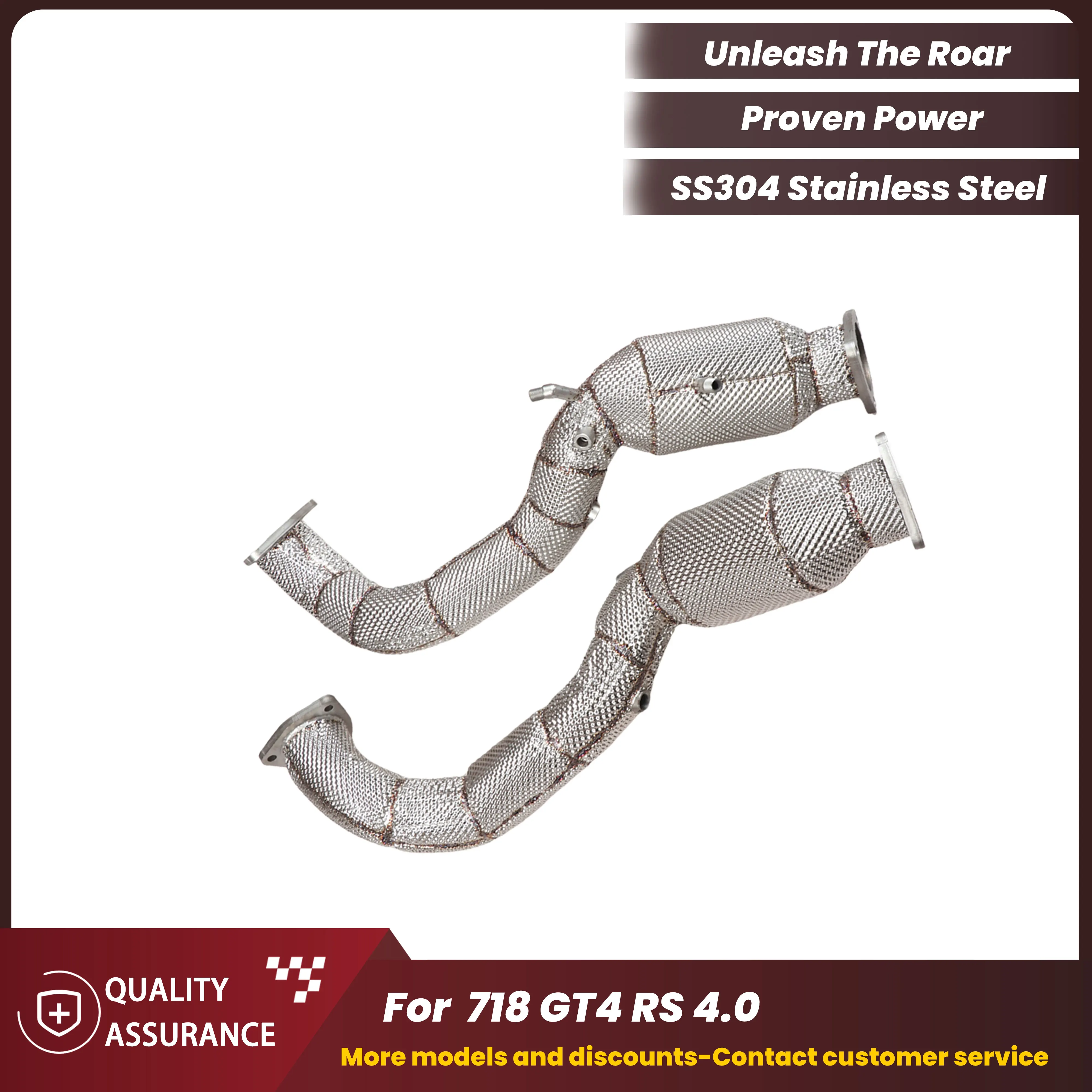 

ECCF Sports Downpipe With Heat Shield For Porsche 718 GT4 RS 4.0L Aggressive Exhaust Sound High Flow Performance Upgrade