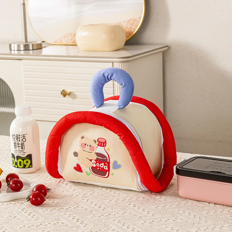 حقيبة غداء كرتونية للأطفال في المدارس معزولة للطعام الحراري للنزهات بينتو حقيبة لطيفة للفتيات حزمة وجبة علب الاغذية للنساء