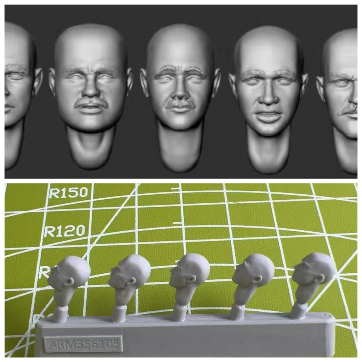 

5 Pieces of 1:35 Die-casting Resin Model Kit Soldier Model Head Replacement Modification Unpainted