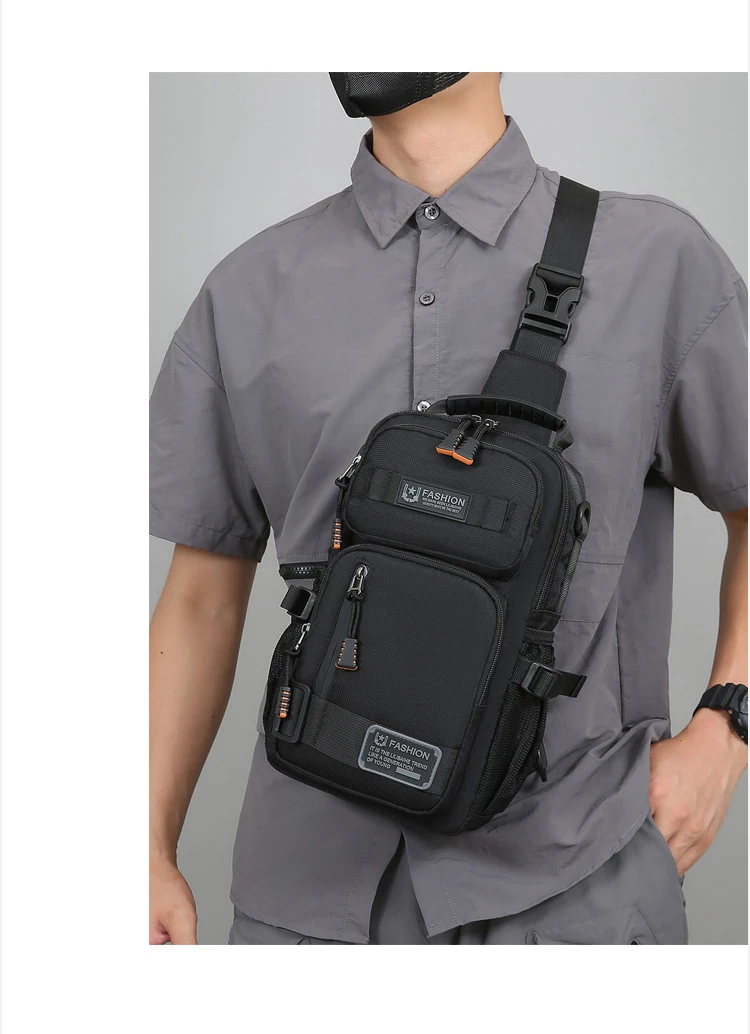 Mode männer Taille Packs Brust Tasche Hohe Qualität Oxford Umhängetaschen Für Männer Mode Lässig Männer Tasche Handtasche Männlichen Brust pack – Detail 15