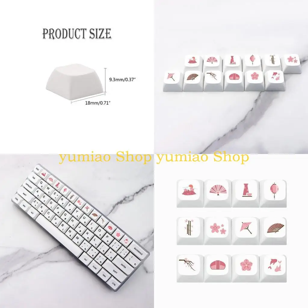 

587B 12 клавиш XDA Profile Keycap Ключи для сублимации красителя PBT для SK61 TKL87 108