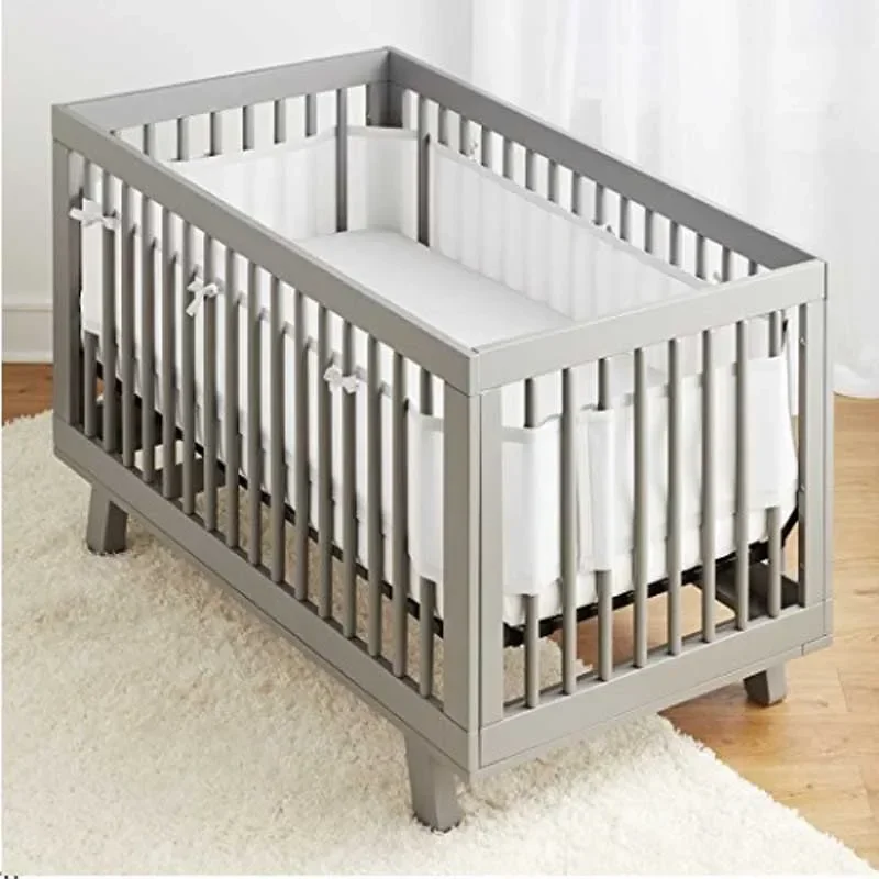 Summer Infant Bedding Bumpers Newborn Cot  Bed Around Protector 2Pcs/Set Baby Mesh Crib Bumper Liner Breathable