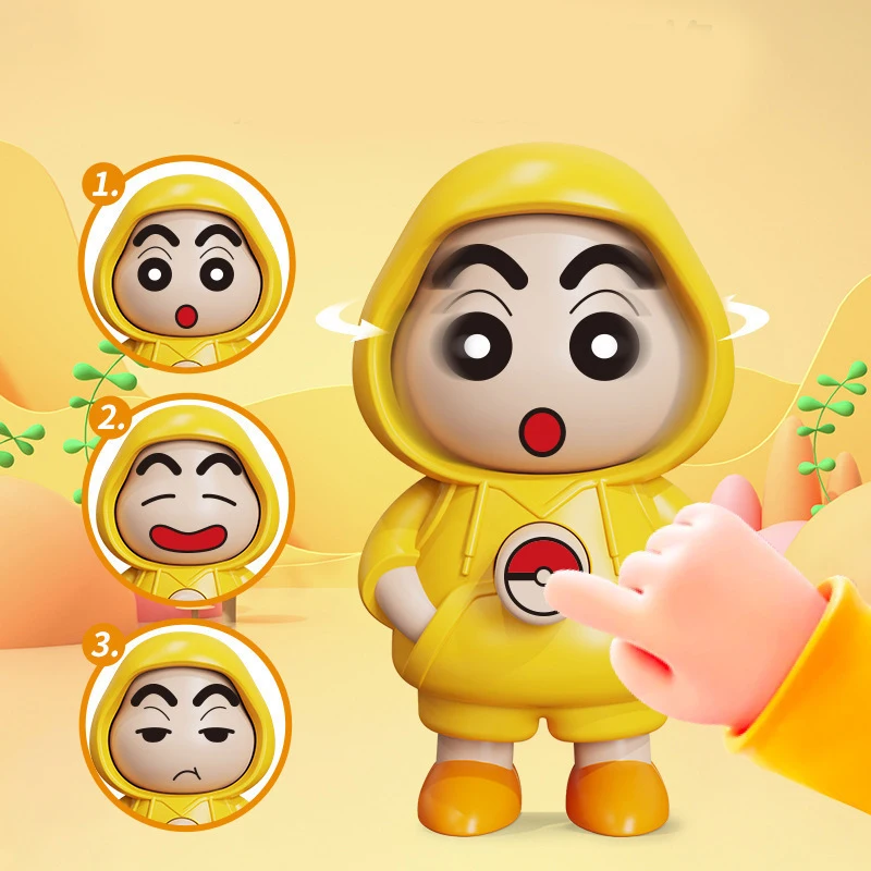 Anime Crayon Shin-Chan Face Changing Key Chain Face Change Doll Pendant Characters Doll Model Kids Birthday Bag Pendant Gifts