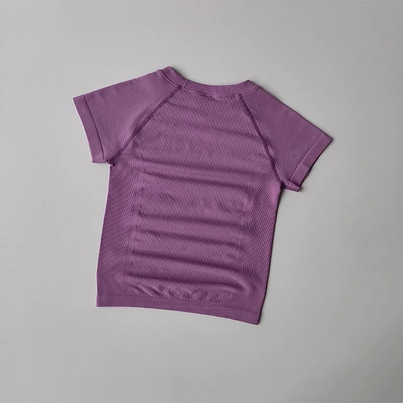 Damen Yoga-Top, nahtloses Sport-T-Shirt, sexy Fitnesskleidung, kurzärmeliges Yoga-Shirt, Gym-Top, Lauf- und Sportbekleidung, Damen-Sport-Top – Detail 8