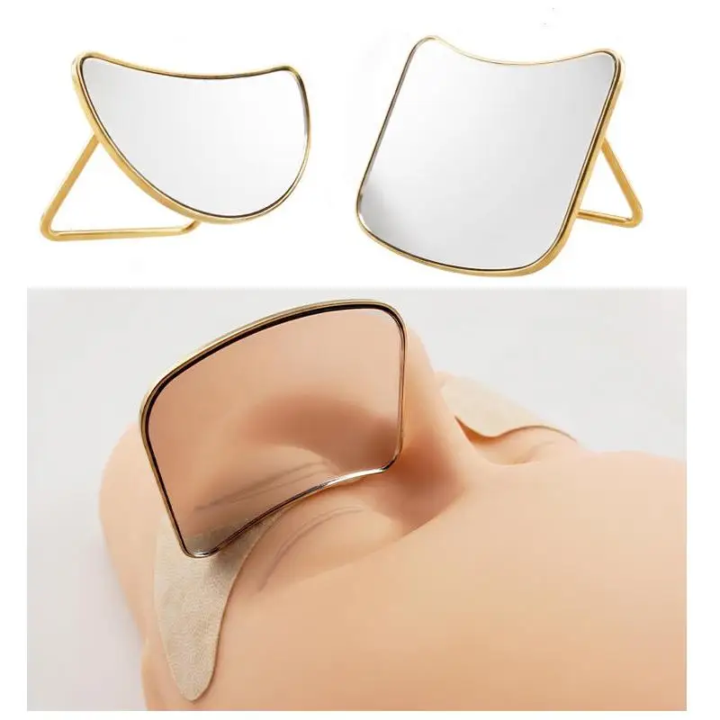 NEW Eyelash Extension Moon Mirror Stainless Steel Handle Lash Inspection Tool for Checking Bond & Placement False Lash Grafting