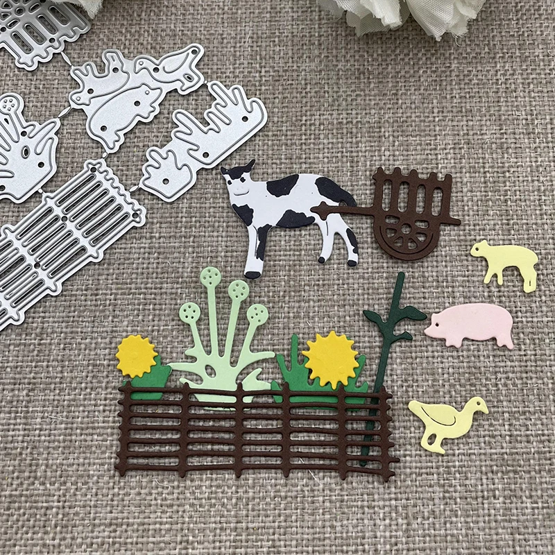 New House animal fence pasture Metal Cutting Dies Stencils For DIY Scrapbooking Decorative Handcraft Die Cutting Template Mold