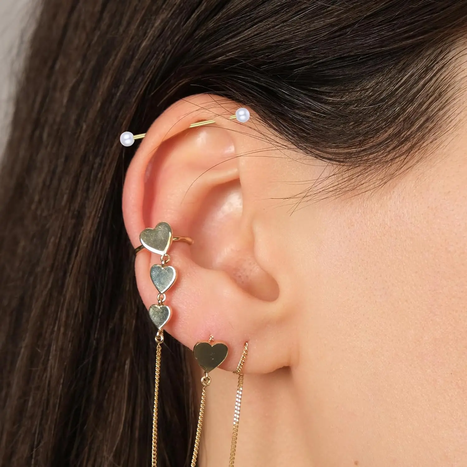 10 pièces 14G bijoux de perçage industriel en acier chirurgical boucles d'oreilles d'haltère industrielle boucles d'oreilles de perçage d'hélice de Cartilage pour femmes hommes