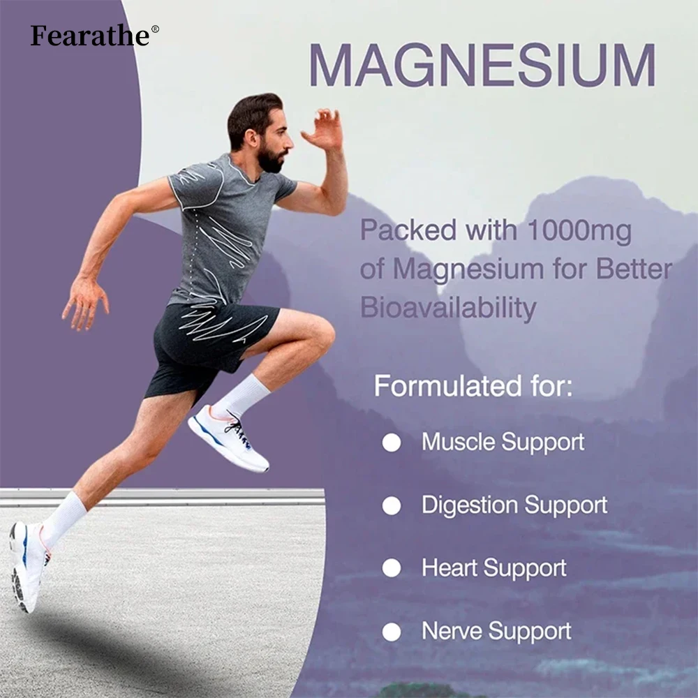 Magnesiumcitraat 1000 mg - Dietaire supplement om spierontspanning te bevorderen, het zenuwstelsel, bot en hart te ondersteunen - 120 capsules