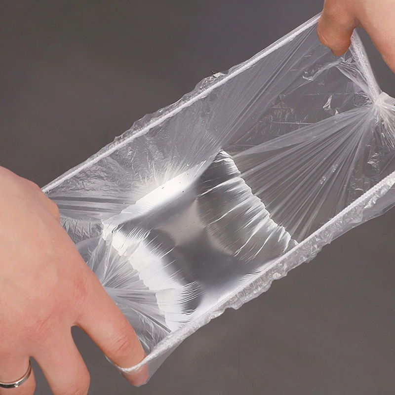 Gorro de ducha desechable con forma de malla elástica, gorro de baño no tejido para extensión de pestañas, gorro transparente impermeable para el cabello, 100 Uds.