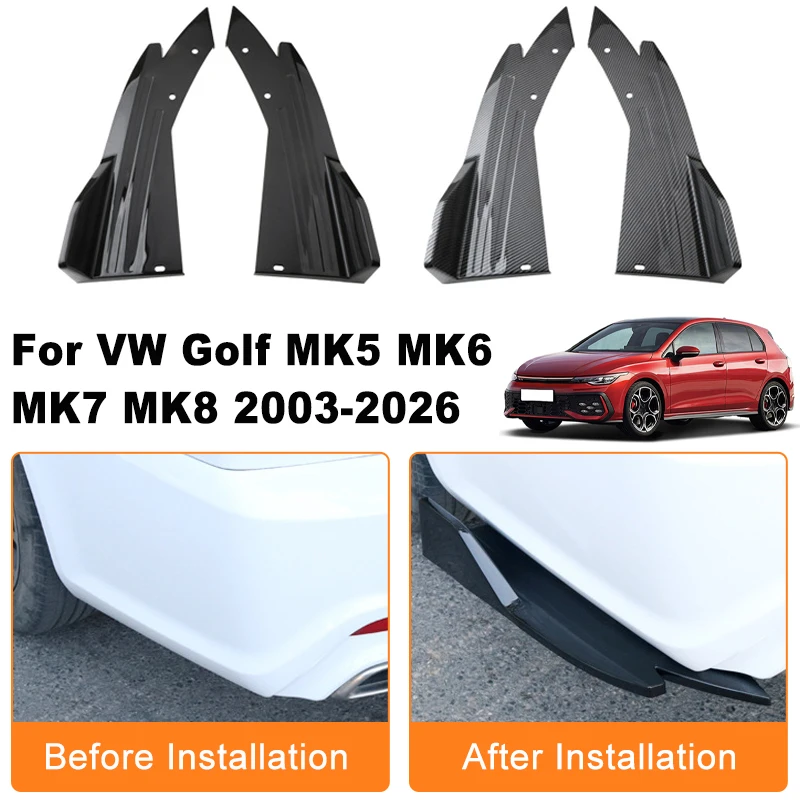 

Car Rear Bumper Spoiler Lip Diffuser Side Skirt Splitter Wrap Angle Anti-Crash For Volkswagen Golf MK5 MK6 MK7 MK8 2003-2026