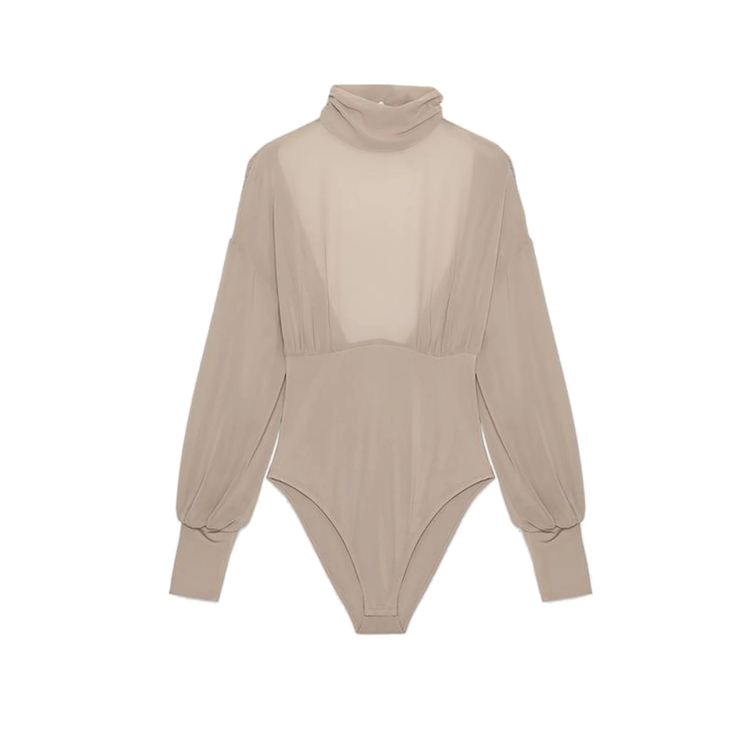 شتاء جديد المرأة بسيطة عالية الياقة فقاعة طويلة Sve جورجيت قطعة واحدة با تصميم البدلة 47725 تخفيف واسعة الساق ort... #5