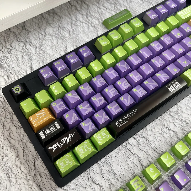 Metal Paint PBT Keycap,127 Keys Cherry Profile Dye Sublimation Mecha Style Custom Key Cap For MX Mechanical Keyboard 60% 75% 80%