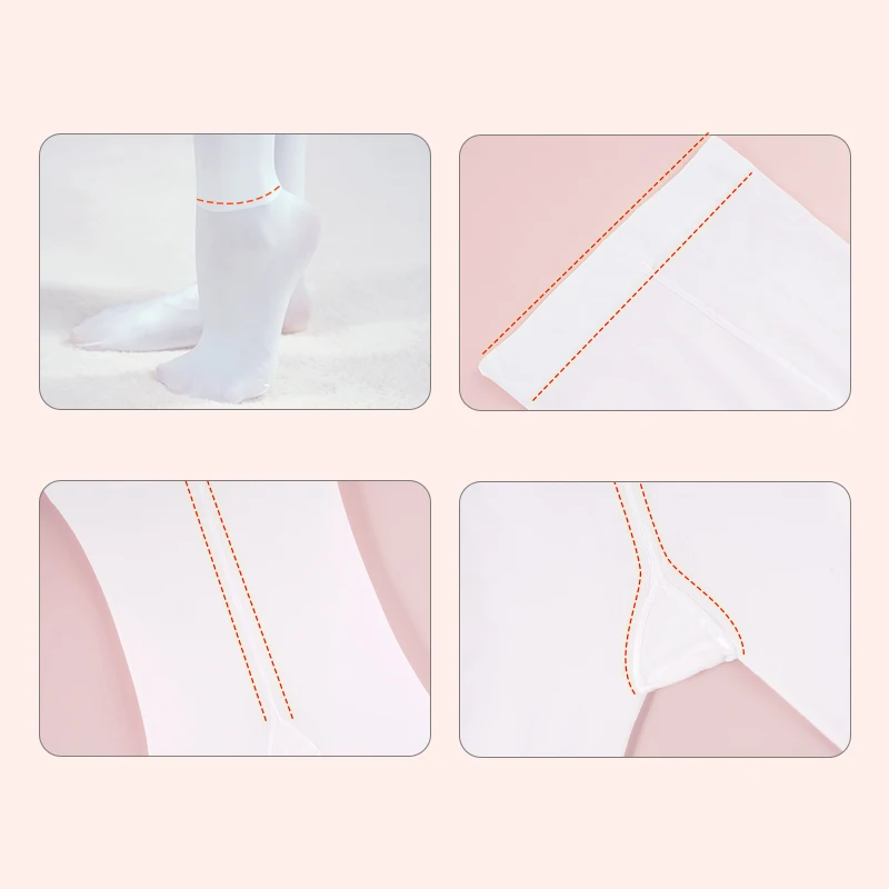 Meias de balé para meninas crianças meia-calça grossa meias de dança branco ginástica collants feminino outono inverno dança leggings 180d