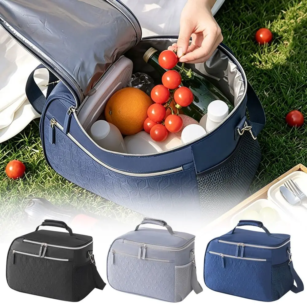 Durable 14L Insulated Lunch Bag Leakproof Large Capacity Lunch Box Thickened Waterproof Liner Tote Bag for Outings