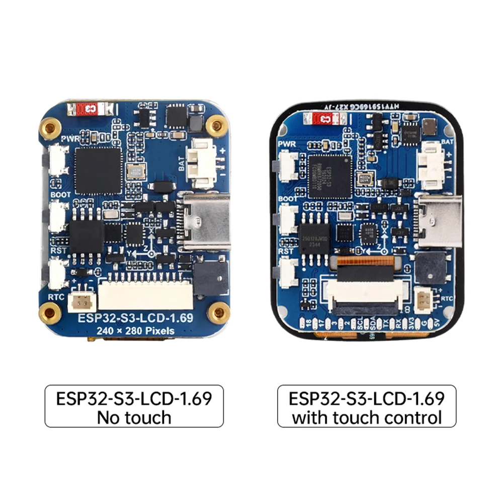 Waveshare ESP32-S3 1.69 ''polegadas IPS Touch LCD Placa de Desenvolvimento 240 × 280 ST7789V2 Módulo de Exibição SPI Kit de Componentes Eletrônicos