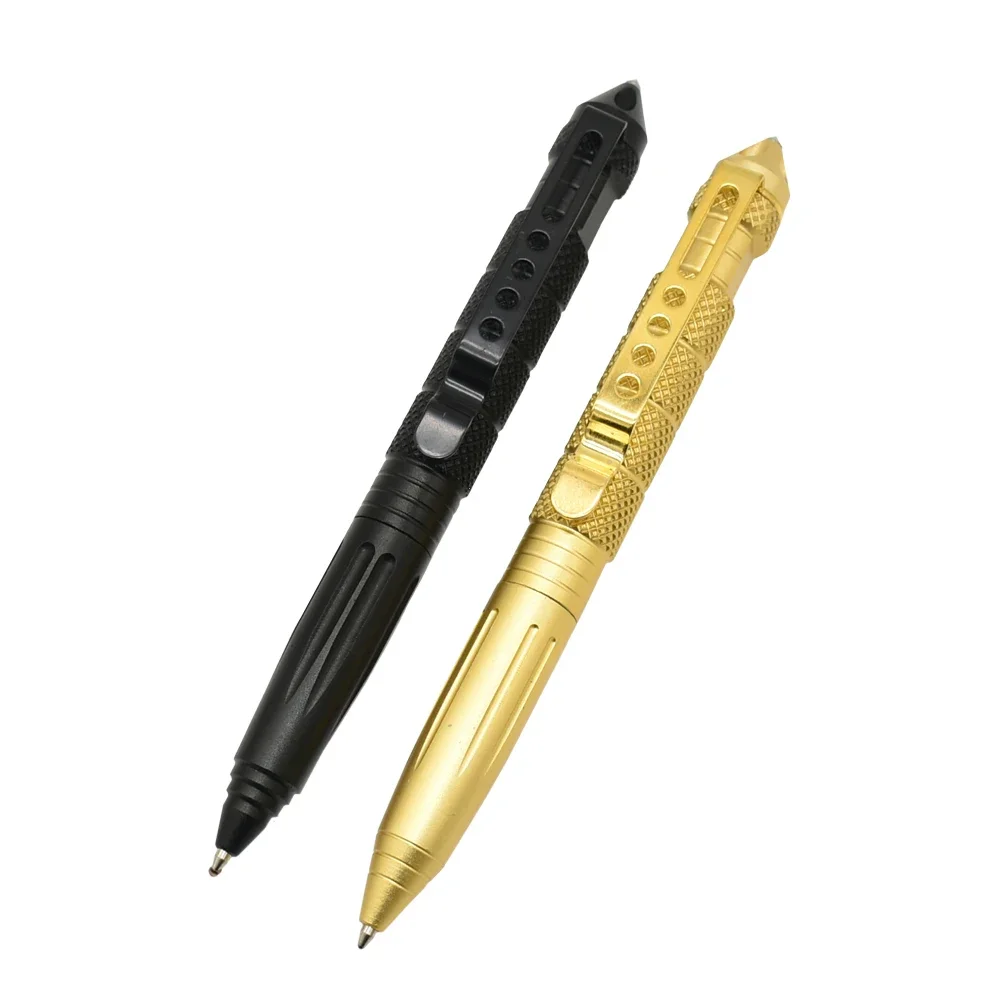 Metal Caneta Esferográfica Conjunto de Recargas, Tactical Roller Ball Pen, Assinatura Papelaria, Escritório e Material Escolar, Escrita Presente, 1 + 5 Pcs por Conjunto