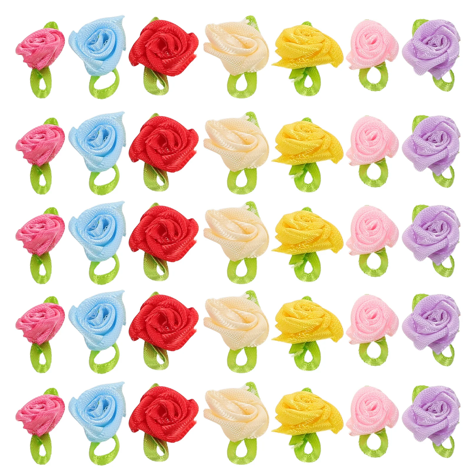 

250pcs Mini Satin Ribbon Roses Diy Fabric Flowers For Craft Wedding Decor Artificial Rose Heads Embellishment Handmade Flower