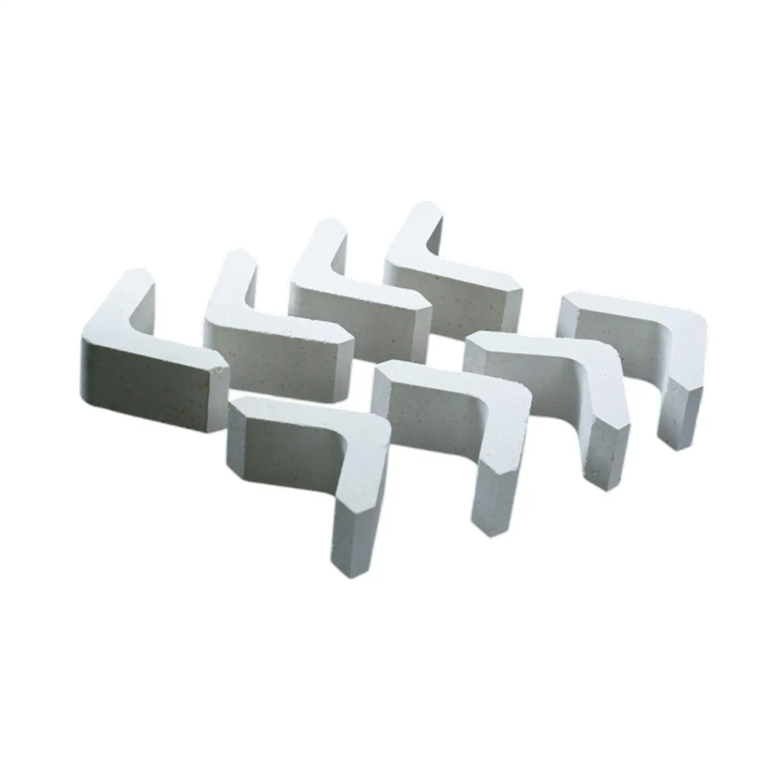 

8Pcs Pottery Shelf Supports L Shaped Reusable Mullite Shelf Stilts