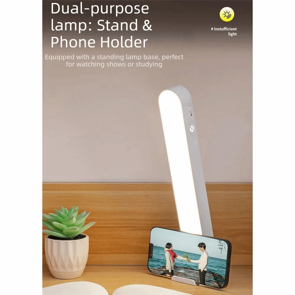 

Long Light 3 Color LED Night Light Eye-care Adjustable Angle Desk Reading Lamp No Wiring USB Rechargeable LED Light Bar Study