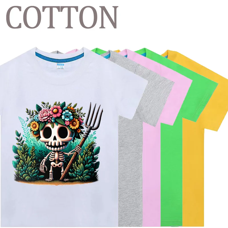 Teens Boys Girls Shirts Funny Horror Design Graphic Tee Shirt with Short Sleeve 2014 Summer Outfits Crewneck T-Shirts for Kids