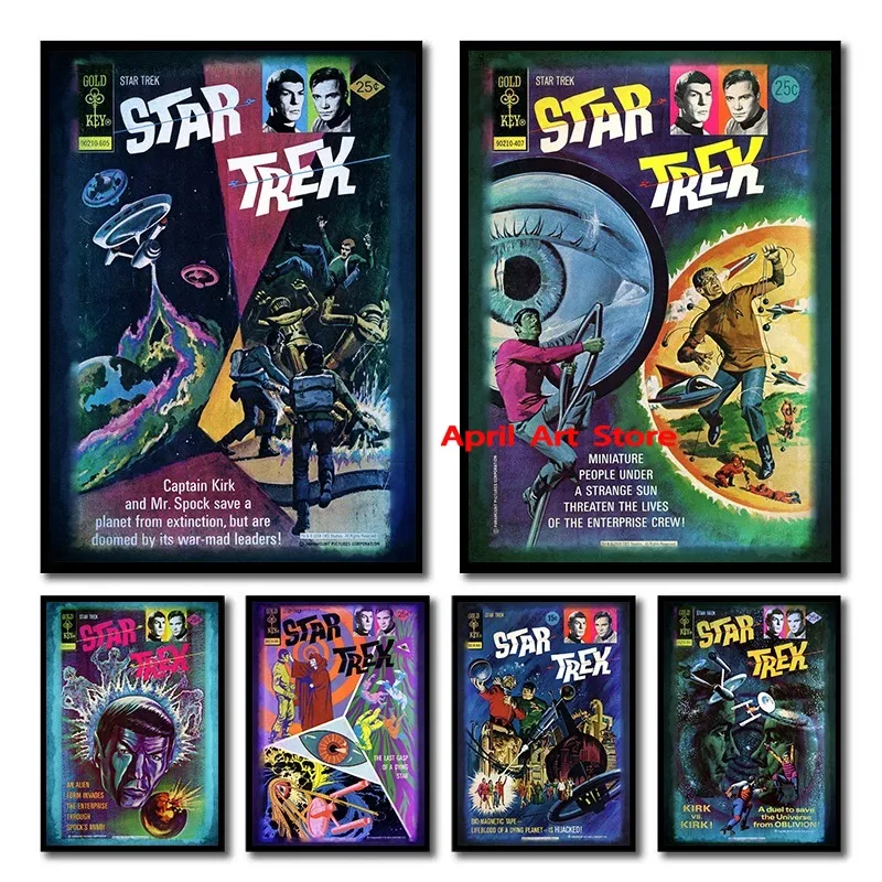 S-Star T-Trek Vintage Comics Posters and Prints Canvas Painting Retro Wall Art Pictures for Living Room Home Decor Cuadros