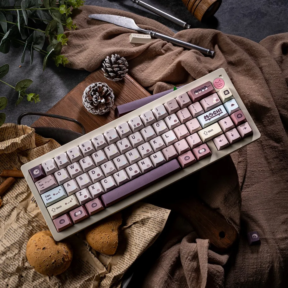 Imagem -03 - Bonito Spuds Tema Keycap Grupo Pbt Custom Premium Retro Keyboard Cap Cherry Profile Gaming Keycap para Teclado Mecânico 140 Teclas