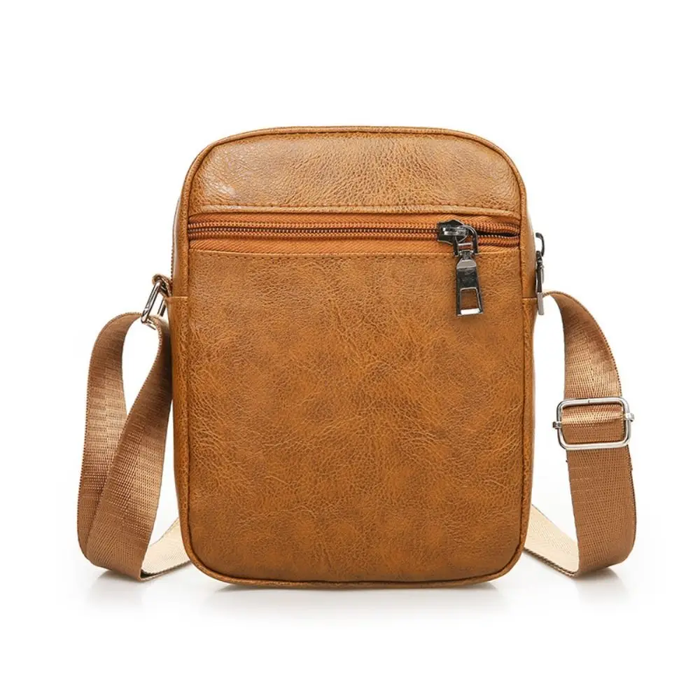 Bolsa tiracolo de couro PU masculina, grande capacidade, impermeável, bolsa de ombro para telefone, bolsa mensageiro de negócios, bolsa casual