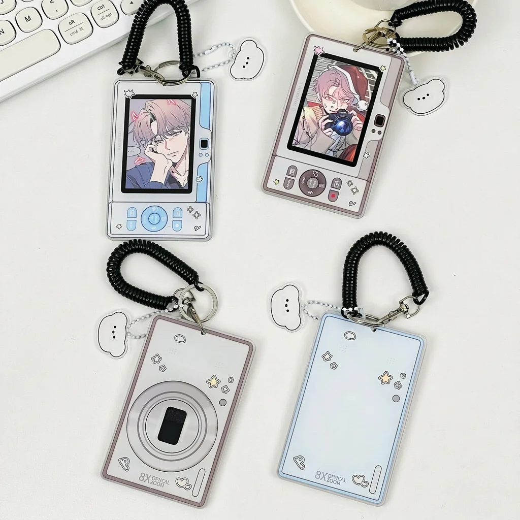 Acrylic Card Holder Fresh Transparent Id Badge Holder Mini Camera Card Holder Unique For Decorative Pendant Bag Charm Access
