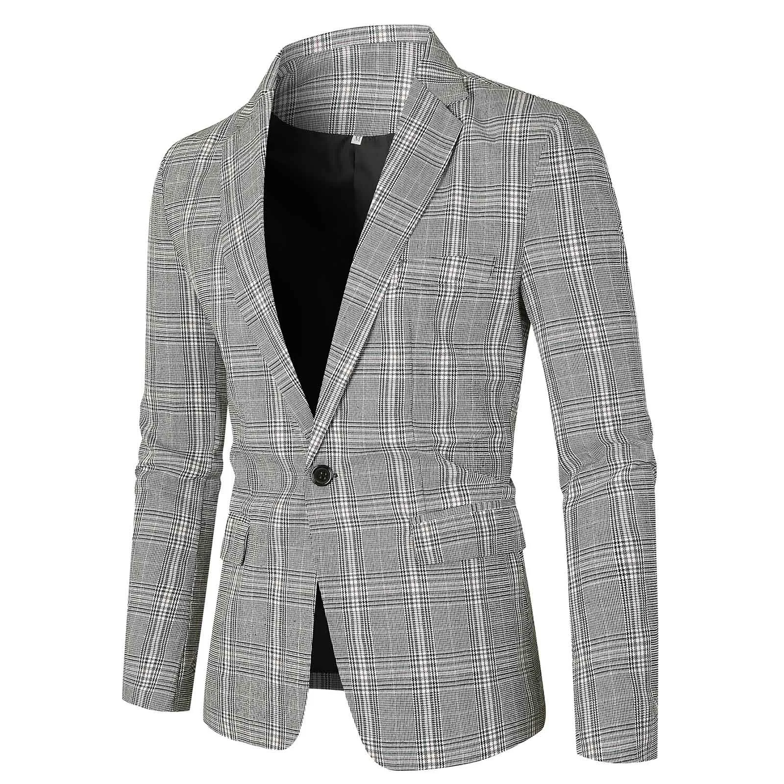 Luxury High-end Brand Solid Color Plaid Stripe Men's Casual Business Blazer Groom Wedding Dress Party Show Host Suit Jacket Coat