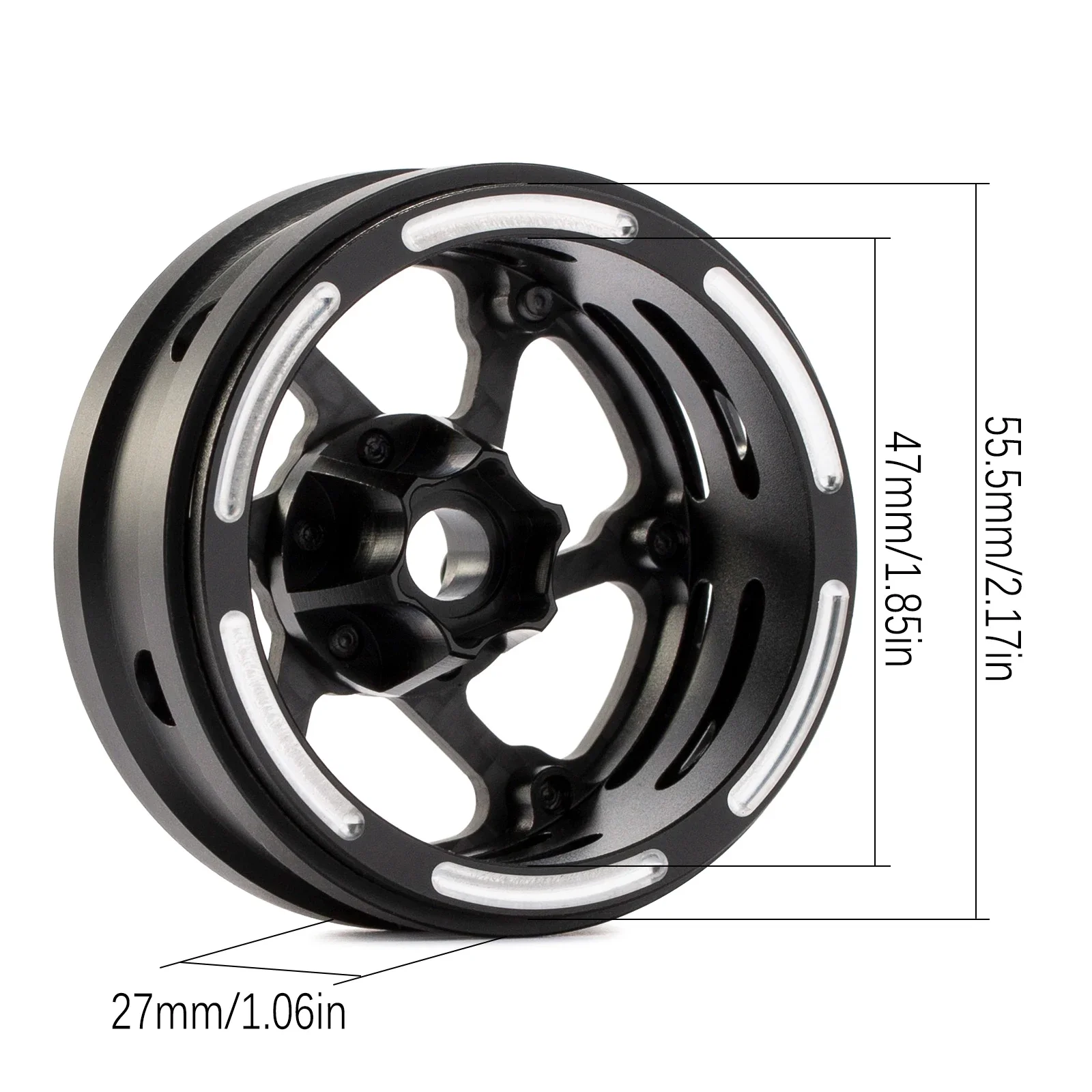 1.9 Inch Carbon Fiber Portal Beadlock Wheels Rims for 1/10 RC Crawler lightweight design GSPEED LCG Chassis Capra SCX10 Pro TRX4