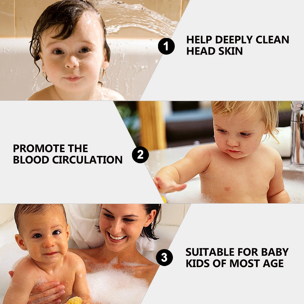 

2PCS Shampoo Silica Gel Cleansing Scalp Hair Brush for Kids Baby Massage Promote Massage Hairbrush Circulation Gift